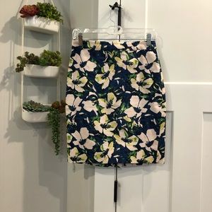 J. Crew floral pencil skirt
